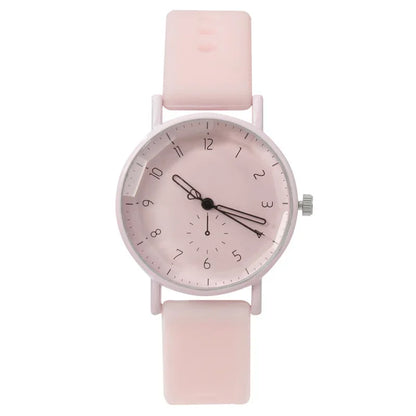 Fashion Candy Color Silicone Band Women Quartz Watch Arabic Dial Girls Students Wristwatch