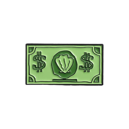 Green USD Symbol Enamel Pin Custom Wealth Money Cartoon Cute Anime Currency Brooches Lapel Badges Jewelry Kid Fans Gift