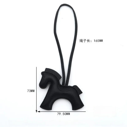 Fashion Horse Keychain All-around PU Leather Horses Embellishment for Female Car Key Chain Handbag Decoration Jewelry Gifts