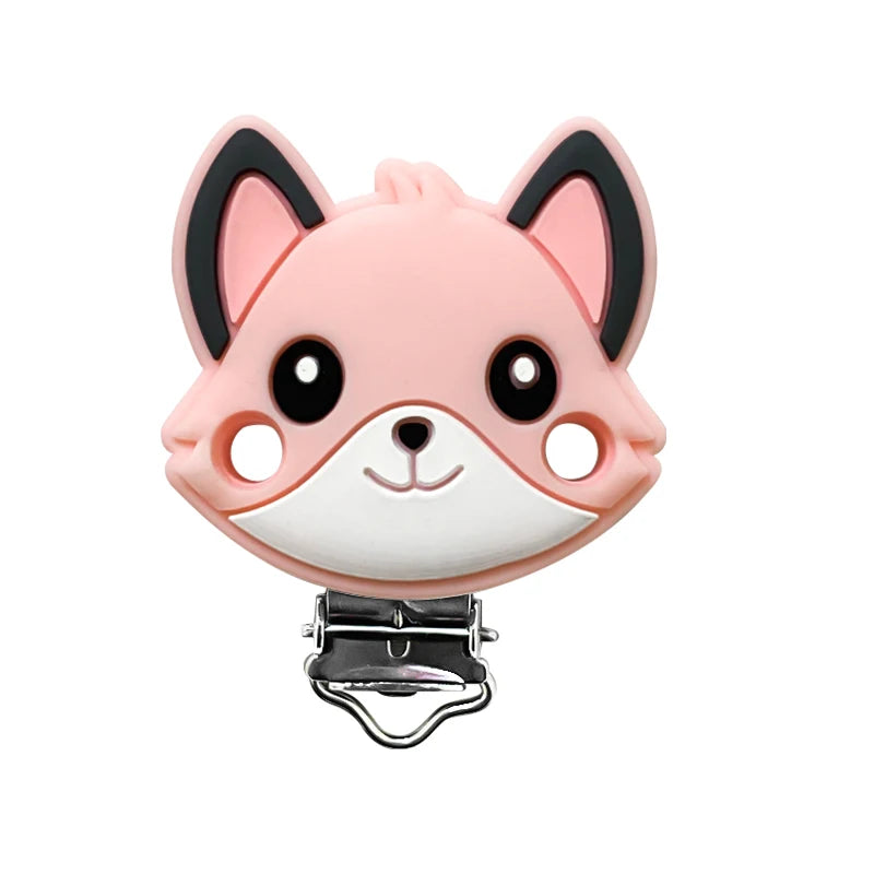 1/3/10pcs New Silicone Teether Cartoon  Squirrel Head Animal Food Grade DIY Baby Teething Teether Toy Accessories Ring