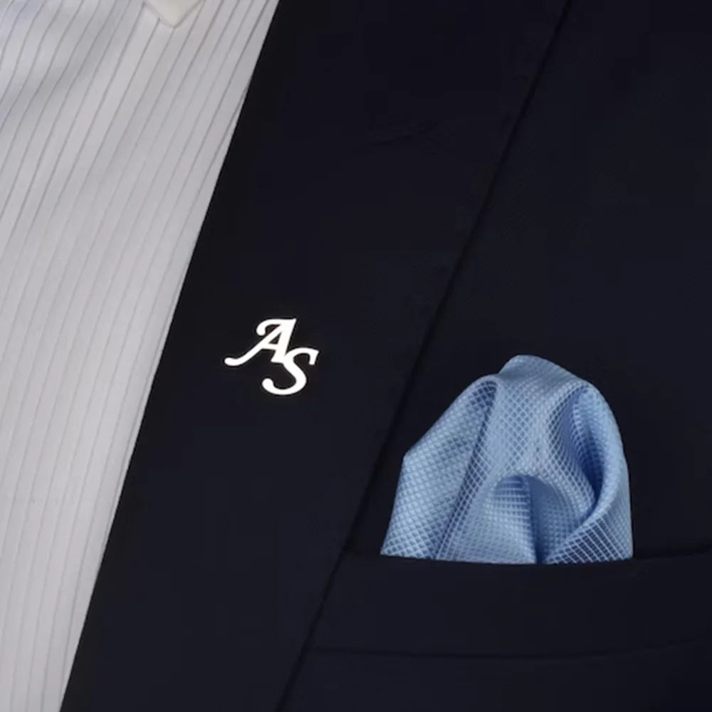Custom Initials Brooch for Men's Suit for Casual Sweater Coat Personalized Letters Pins Badge Nameplate Brooch Jewelry