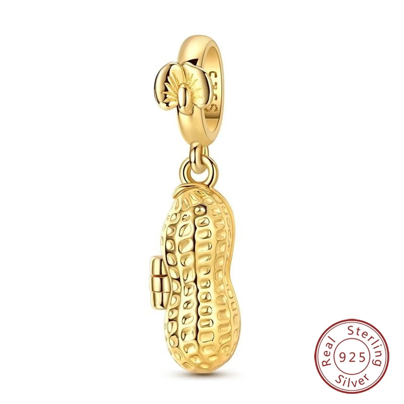 Hot Sales 925 Sterling Silver Golden Series Charms Leopard Little Bear Starfish Bow Bead Fit Original Bracelet DIY Women Jewelry