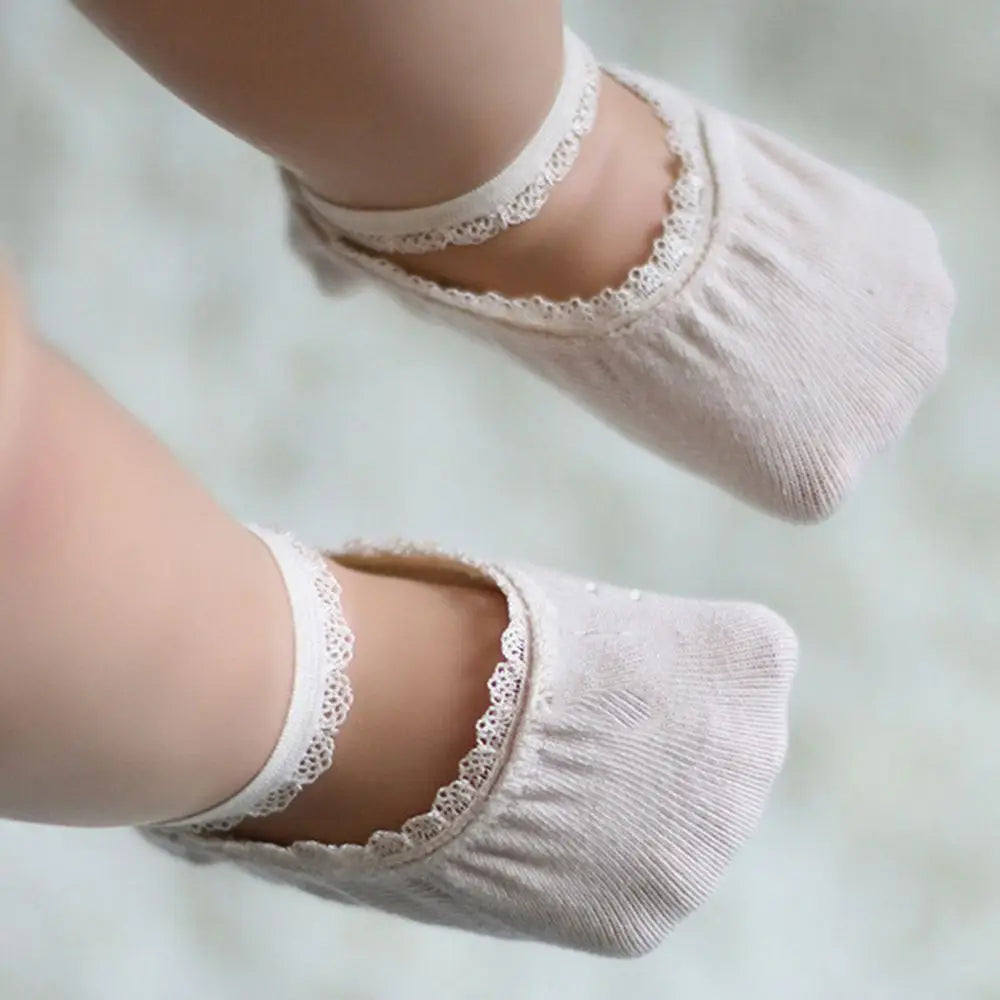 Anti-slip Socks Infant Solid Color Baby Socks Lace Socks Newborn Socks Summer