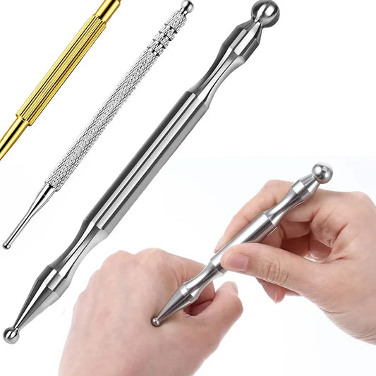 Stainless Steel Acupuncture Pen Dual Head Eye Facial Reflexology Tool Deep Tissue Massager for Body Meridian Pain Relief Point