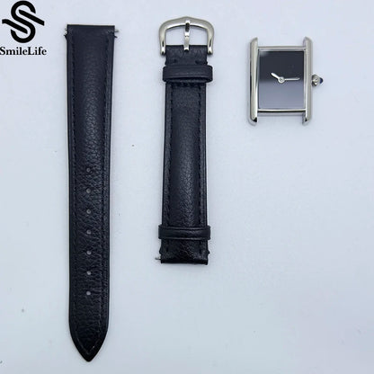 Smilelife 29.5mm Women's WristWatch Leather Strap All-Black Dial VJ20 Quartz Movement Waterproof Sport Casual Women Watches