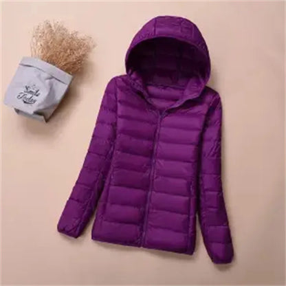 Autumn Winter New Parkas Down Coat Women's Short Stand-UP Collar Hooded Warm Cotton Padded Jacket Large Size Outcoat Female Tops