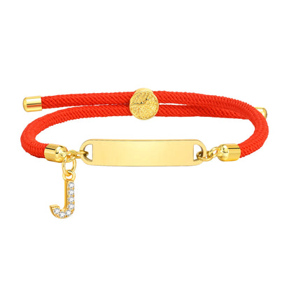 Custom Initial Letter Name Bracelet for Little Girl Boy, Personalised Birththday Gift, Red Thread Rope Bracelet Adjustable