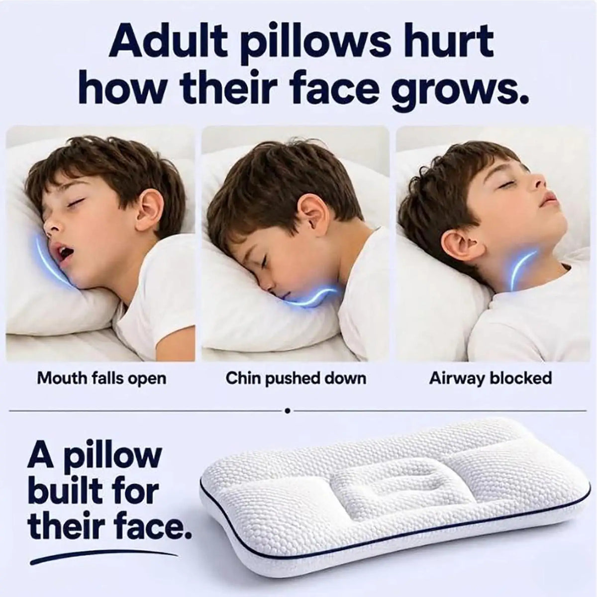 Children's Partition Pillows Double-Sided Breathable Travel Children Pillow for Boys Girls Homes Apartments Daycare Travel Road