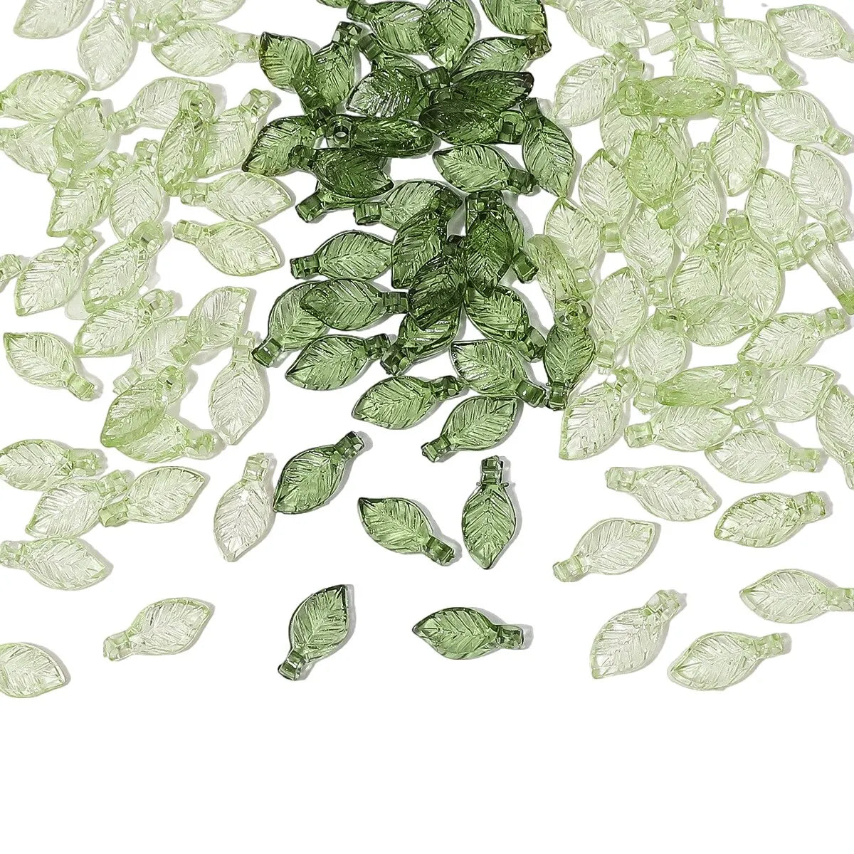 100pcs Acrylic Mini Small Tree Leaf Hand Beaded DIY Handmade Necklace Earrings Loose Bead Separated Bead Jewelry Accessory Mater