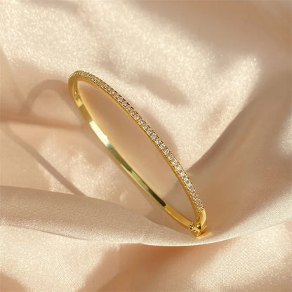 2.5mm All Moissanite Tennis Bangles for Women Luxury Sparkling Bracelets Wedding Birthday Gift 925 Sterling Silver Jewelry