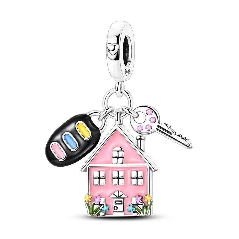 925 Sterling Silver Famous Buildings Charms Bead Milan Cathedral Colosseum Eiffel Tower Dangle Fit Original Bracelet DIY Jewelry
