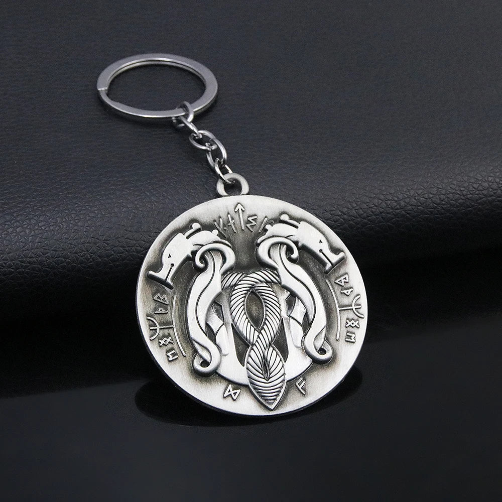 New God of War 5 Ragnarok Keychain Thor's Hammer Mjolnir Key Chain Levitan's Axe Keyring Blades of Exile Chaos Game Accessories