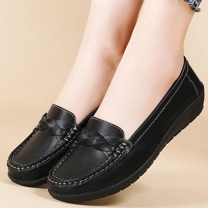 Women Shoes Soft Leather Women's Loafer 2025 New Flats Slip On Casual Shoes Flat Shoes Women White Footwear Zapatos De Mujer