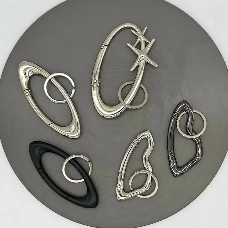 Now 2026 Sky Shining Star Keychain Oval Essential Icon Carabiner Keychain  Gothic Backpack Decor Korean Fashion