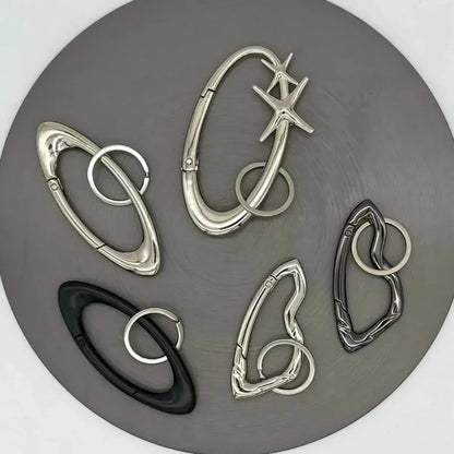Now 2026 Sky Shining Star Keychain Oval Essential Icon Carabiner Keychain  Gothic Backpack Decor Korean Fashion