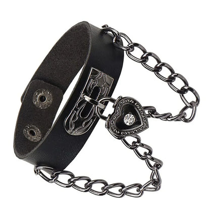 80s Black Round Square Gothic Spike Bracelet Punk Rock Bracelet Studded Faux Leather Bracelet for Men Women