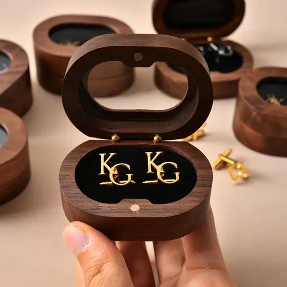 Customized Groom Cufflinks, Groom Gifts, Men's Personalized First Letter Cufflinks, Stainless Steel Jewelry Best Man Gifts