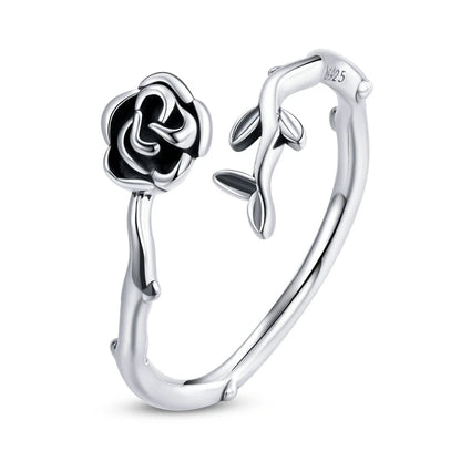 WOSTU 925 Sterling Silver Pet Cat Stackable opening Ring For Women Snake Dog Adjustable rings Fine Jewelry Party Birthday Gift