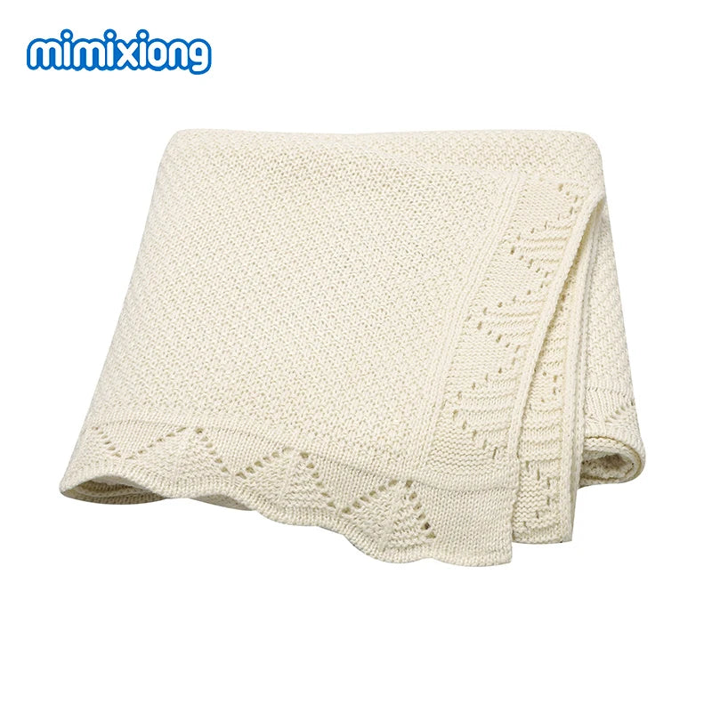 Super Soft Baby Blankets Swaddle Wrap 100*80cm Knit Pure Color Newborn Sleeping Covers for Stroller Bassinet Comfort All Seasons