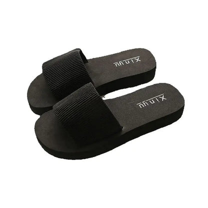 Summer Women Solid Slippers Flat Sandals Outdoor Leisure Flip Flops Travel Beach Slippers Ladies Slides Chaussure Femme