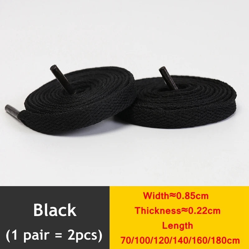 1 Pair / AF1 Shoelaces Flat Thicken Weave Craft Off Black White Shoe Laces High-top Sneaker Shoelace Accessories 25 Colors