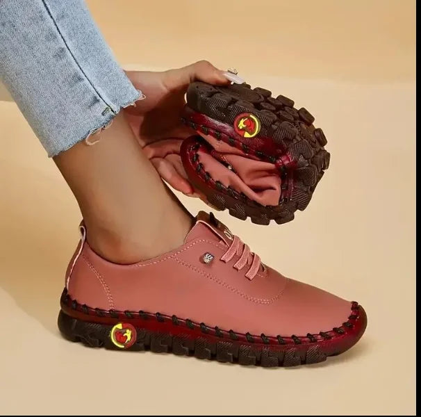 Sneakers Women Shoes Loafers Lace Up Leather Flat New Spring 2023 Casual comfortable Mom Shoe Mujer Zapatos Chaussure Femme