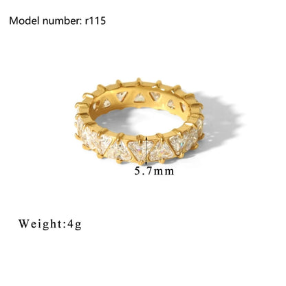2026 Simple Stainless Steel Rings For Women Gold Color Smooth Geometric Open Rings Arc Rings Diamonds Jewellery Ring Gift