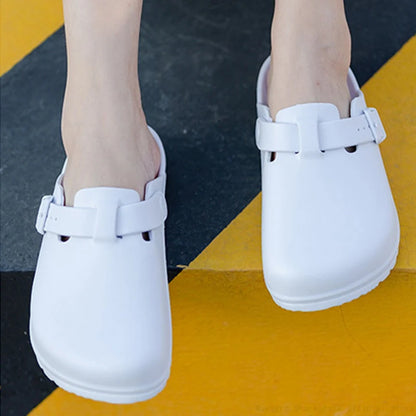 Shevalues Women Men Working Slippers Anti-Slip Operating Room Lab Waterproof Medical Sandals Shoes Nurses Soft Eva Clogs Slides