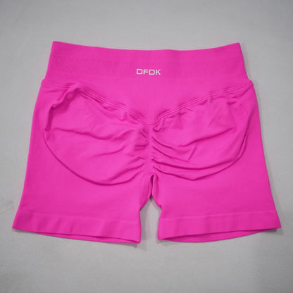 DFDK 2026 New Women Scrunch Butt Yoga Shorts High Waist Hip Lifting Push Up Squat Proof Sports Shorts Gym Workout Running Fitnes