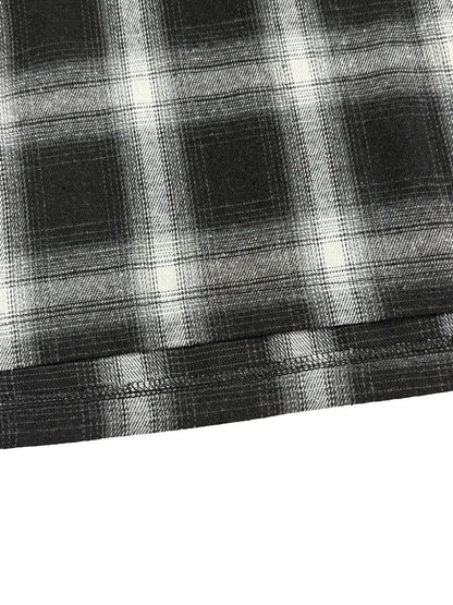 Women's Black-and-White Plaid Mini Skirt