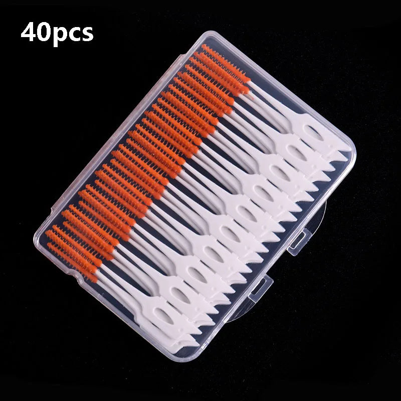 40-400pcs Silicone Interdental Brushes Toothpicks Brushes Between Teeth Silicone Toothpicks With Thread Oral Cleaning Tools