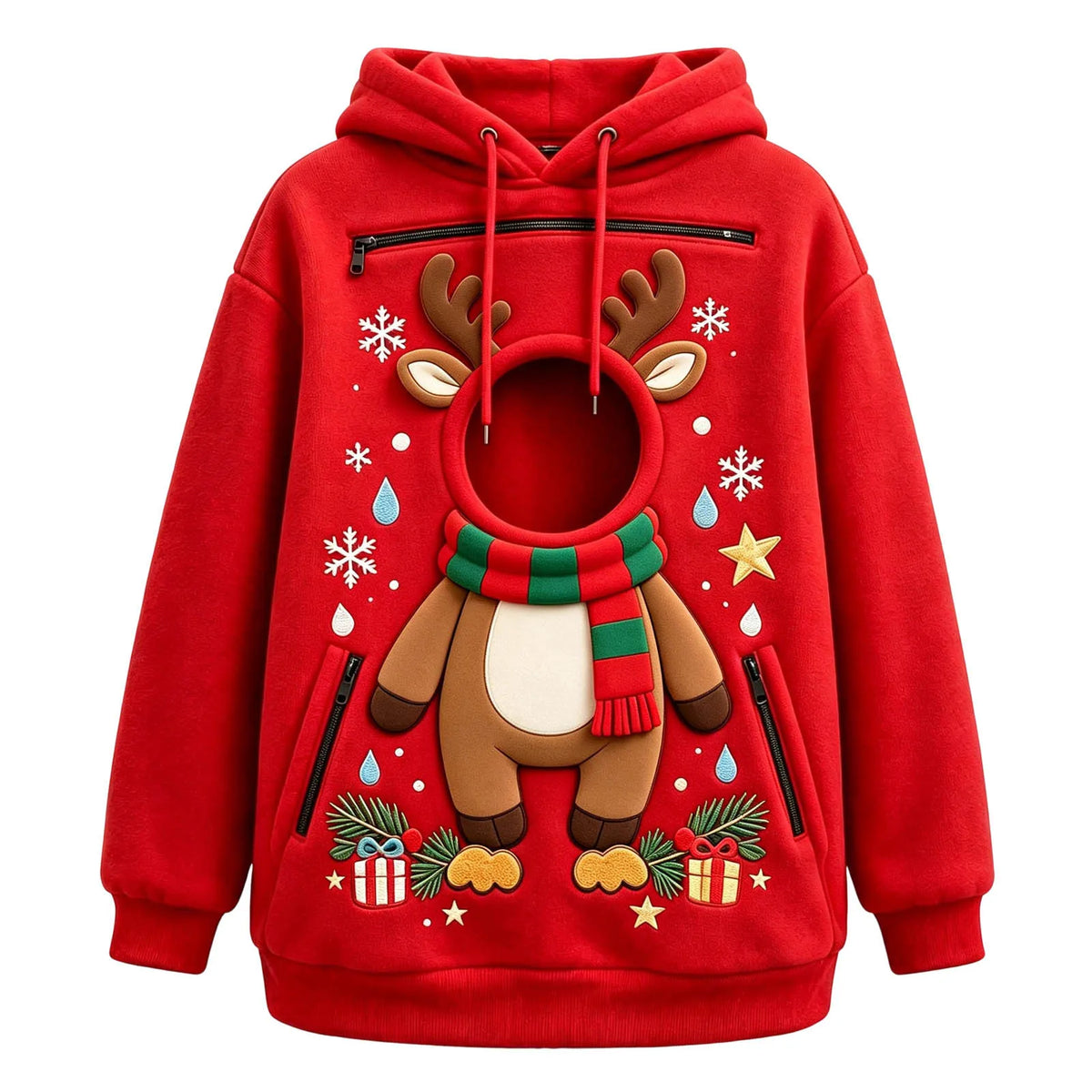 Pet Carrier Hoodie Men And Women Matching Christmas Funny And Cute Pattern Pet Pocket Hooded Sweatshirt