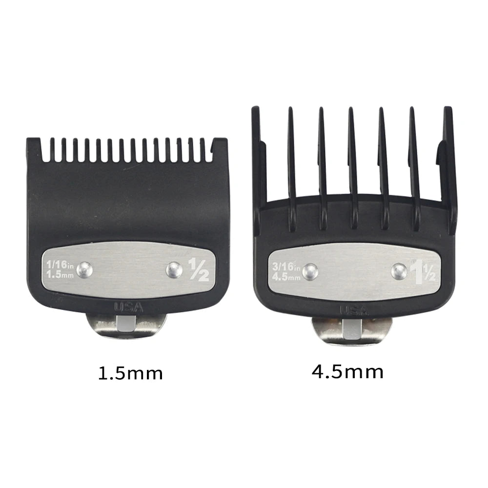 2Pcs Professional Hair Cutting Guide Comb Clipper Limit Comb Trimmer Cutting Styling Tools Attachment Compatible 1.5mm 4.5mm