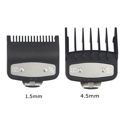 2Pcs Professional Hair Cutting Guide Comb Clipper Limit Comb Trimmer Cutting Styling Tools Attachment Compatible 1.5mm 4.5mm