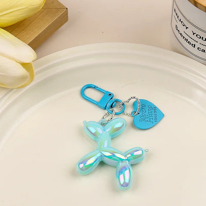 Cute Acrylic Cartoon Balloon Dog Keychains For Women Girls Bag Pendant Car Key Chains Fashion Jewelry Gift Decoration Accessory