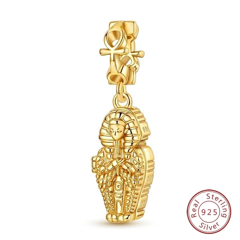 Hot Sales 925 Sterling Silver Golden Series Charms Leopard Little Bear Starfish Bow Bead Fit Original Bracelet DIY Women Jewelry