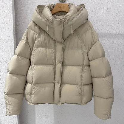 Fashion Women's Quilted Padded Jacket Loose O-neck Single Breasted Pockets Full Sleeve Cotton Coats 2026  Winter Lady Jacket New