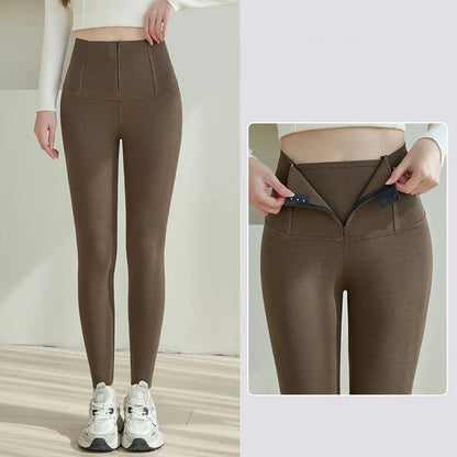 Women's High-Waisted Zip-Front Leggings