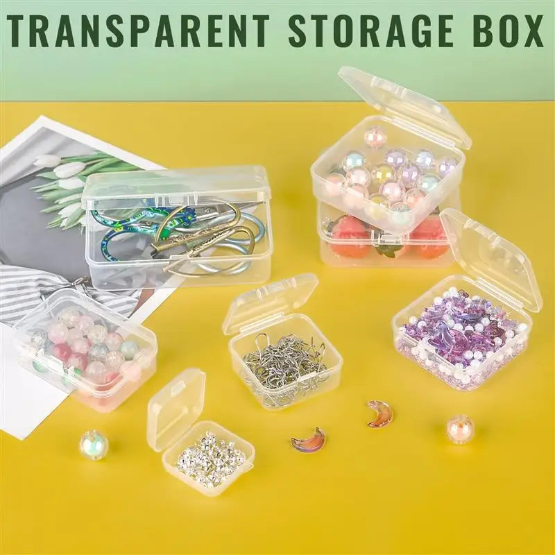 10pcs Plastic Box Rectangular Box Translucent Box Packing Box Storage Box Dustproof Solid Strong Jewelry Storage Case Container