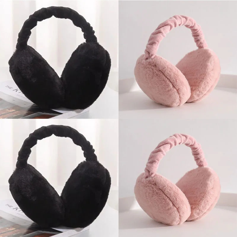 1/2/4pcs Solid Soft Plush Ear Keep Warmer Winter Earmuffs For Women Men Fashion Outdoor Earflap Protection Ear-Muffs Ear Cover