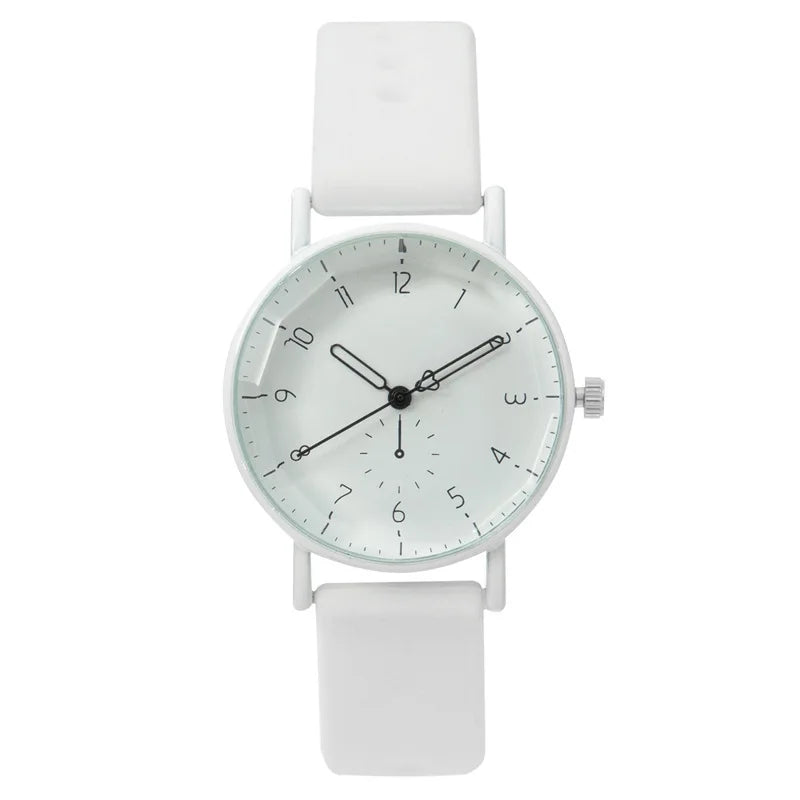 Fashion Candy Color Silicone Band Women Quartz Watch Arabic Dial Girls Students Wristwatch