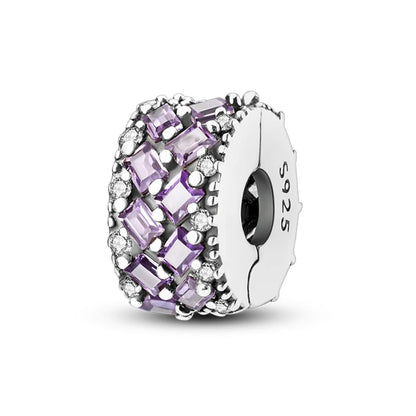 Original 925 Sterling Silver Clip Charm Inlaid Zircon Cat Butterfly Charm Silicone Spacer Beads For Women Bracelet DIY Jewelry