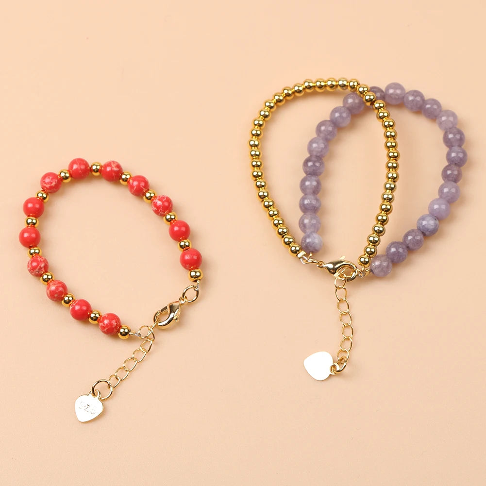 Kawaii Trendy Natural Stone Bead Bracelet Baby Girls Lobster Clasp Accessories Girls Yoga Christmas Wedding Gift Jewelry Charm