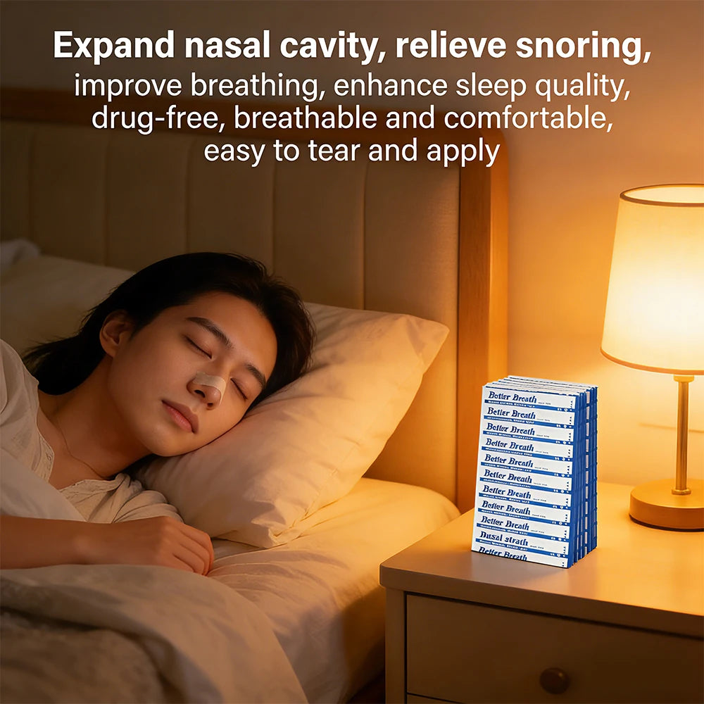 300/200/100PCS Breath Nasal Strips Sleep Aid Device Easier Breathing Nose Patch Snoring Aid for Better Sleep
