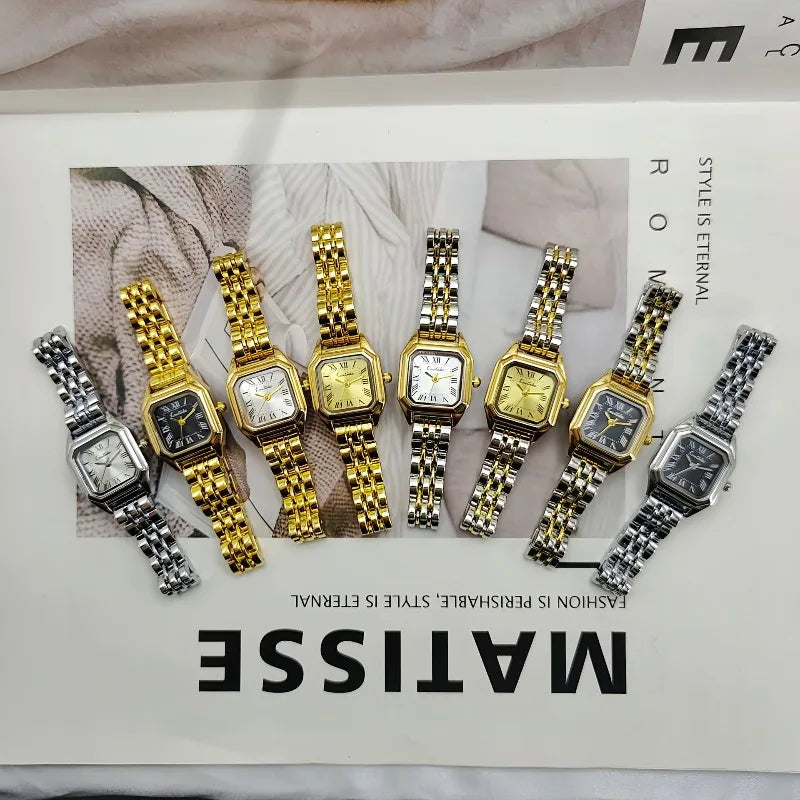 Roman Dial Small Square Watch for Women Fashion Quartz Watches Luxury Gift Wristwatches Wholesale Gold Watch Relojes Para Mujer
