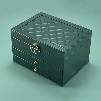 High-End Multi-Layer Drawer-Type Jewelry Box Household Large Capacity Earring Storage Organizer with Oxidation Finish