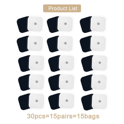 5*5cm Electrode Pads White Black Tens Machine Reusable EMS Acupuncture Body Muscle Massager Sticker Accessories Adhesive Patch