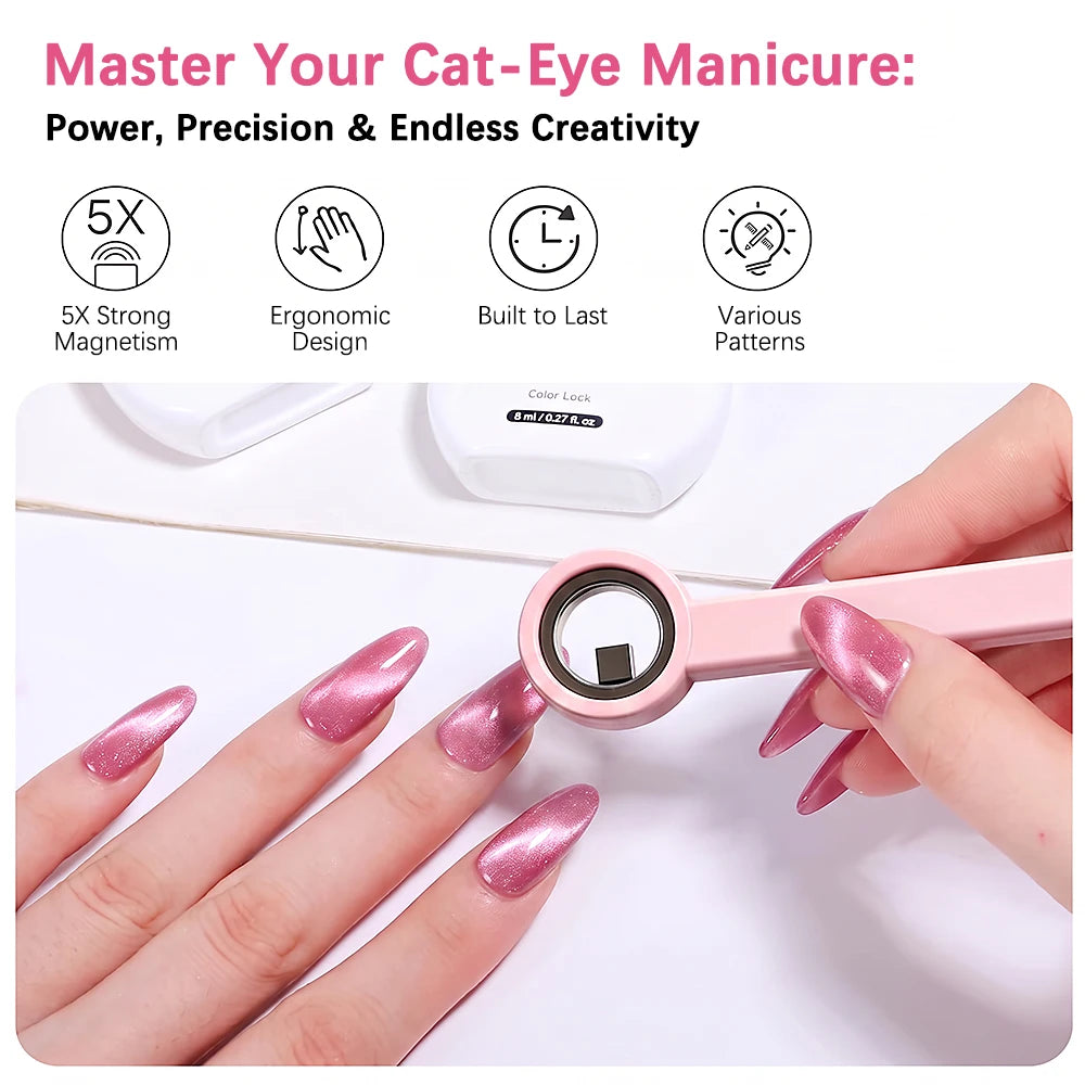 Klimonla Nail Cat Eye Magnet Stick Strong Magnetic Nail Art Supplies For High Quality Halo Effect Magnetic Manicure Design Tool