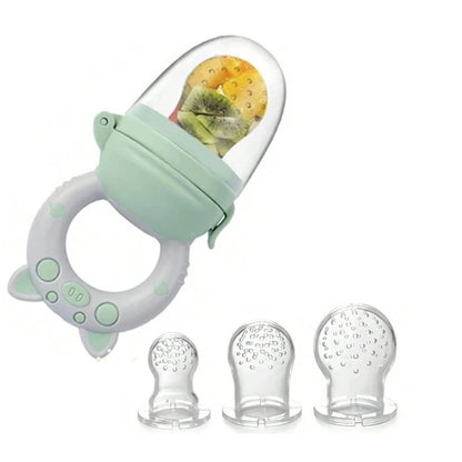 4pcs/set Silicone Fruit & Vegetable Feeder for Infants and Toddlers 6-36 months Food Grade Teething & Feeding Pacifier