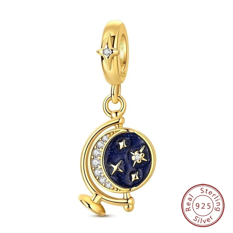 Hot Sales 925 Sterling Silver Golden Series Charms Leopard Little Bear Starfish Bow Bead Fit Original Bracelet DIY Women Jewelry